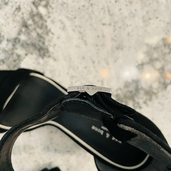 Rag & Bone Ellis Sandal High Heel Black Suede Size 38 8 NEW - Picture 8 of 11